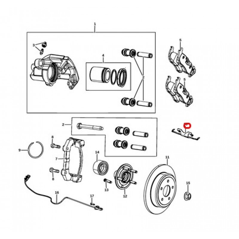 Пластини заден апарат 68052384AA Jeep Grand Cherokee Dodge Durango