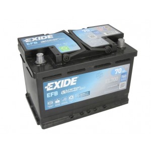 Акумулатор EXIDE EL700 12V 70Ah EFB за старт-стоп системи R+