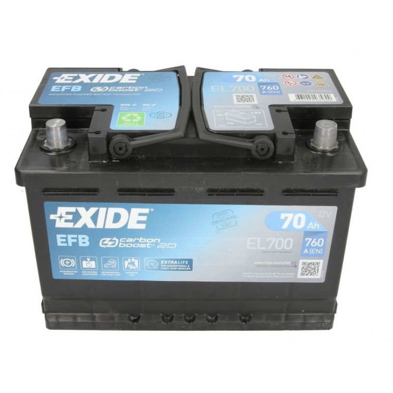 Акумулатор EXIDE EL700 12V 70Ah EFB за старт-стоп системи