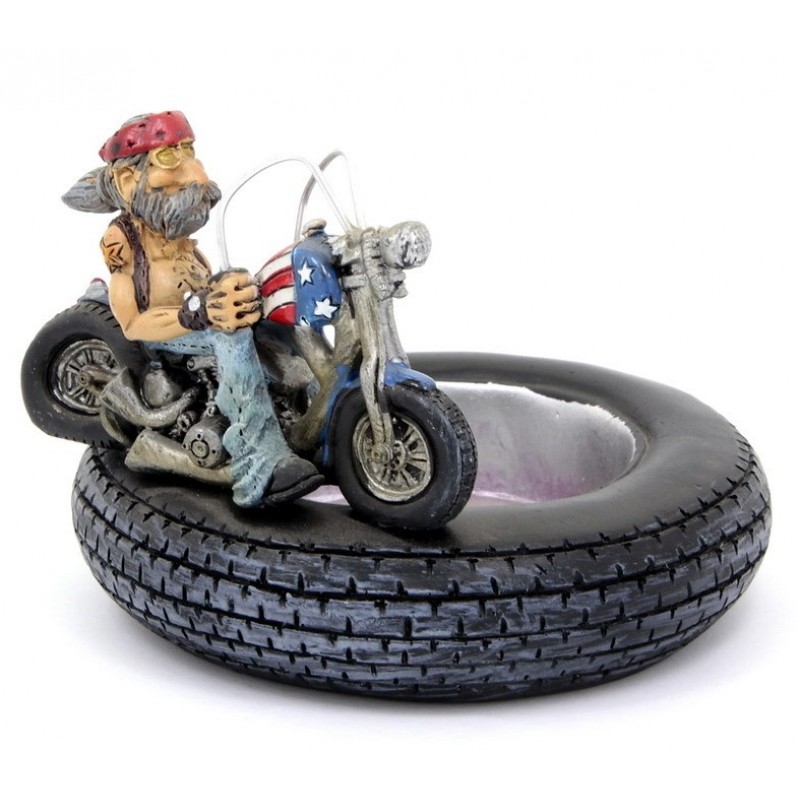 Пепелник с байкер N130330 10x10x7.8см