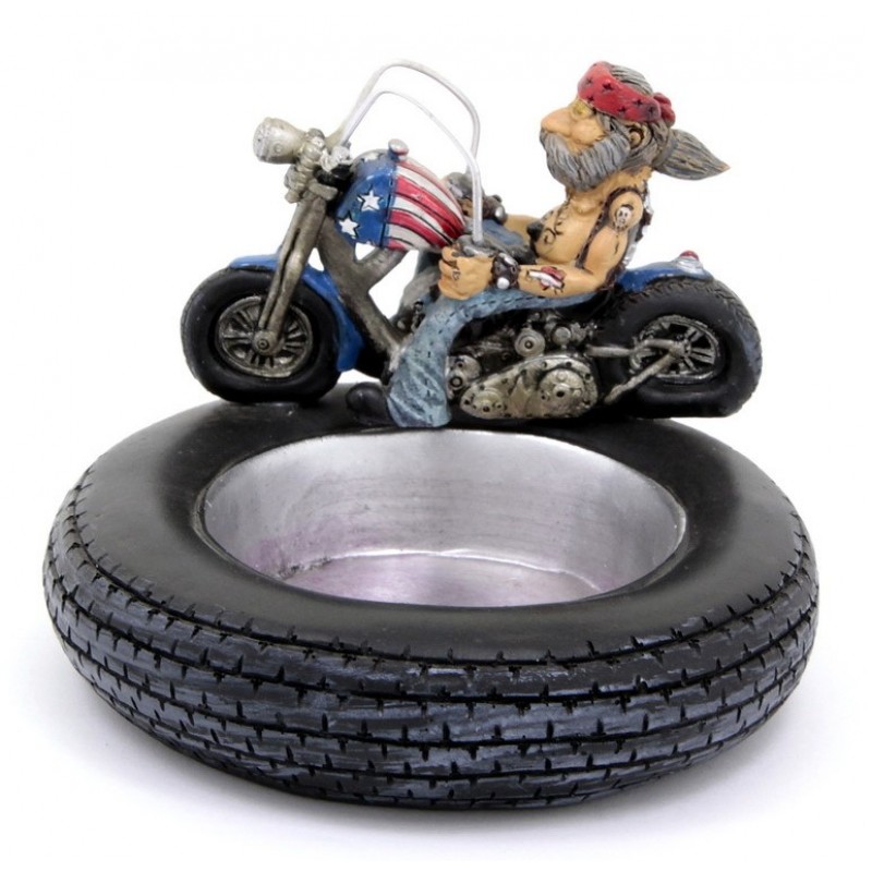 Пепелник с байкер N130330 10x10x7.8см